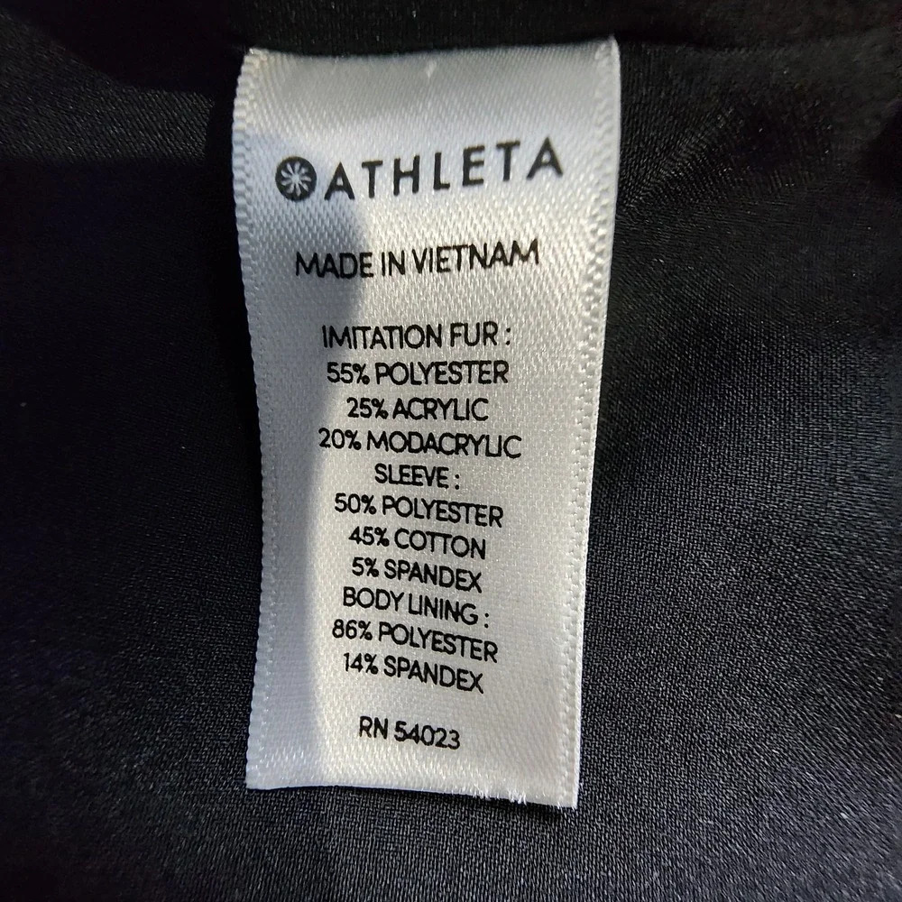 Athleta Range Black Sherpa Fleece Jacket‎ Full Zip Women's Size Small